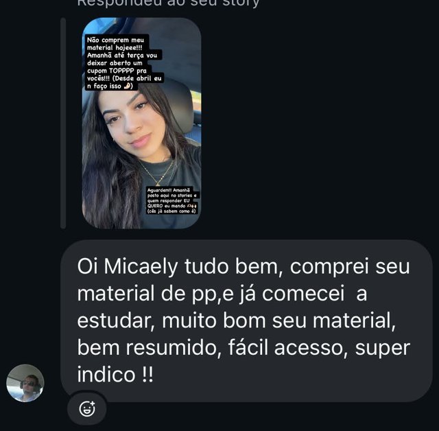 Print de depoimento de aluno(a) sobre os resumos