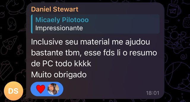 Print de depoimento de aluno(a) sobre os resumos