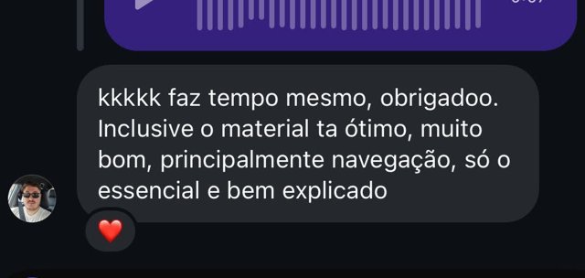 Print de depoimento de aluno(a) sobre os resumos