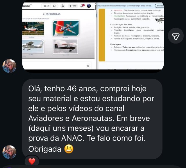 Print de depoimento de aluno(a) sobre os resumos