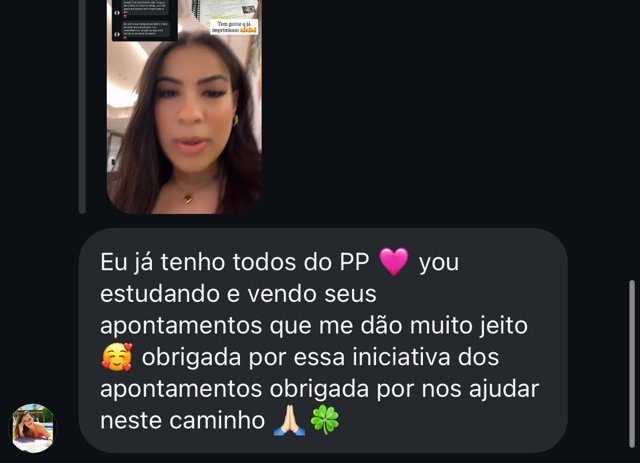 Print de depoimento de aluno(a) sobre os resumos