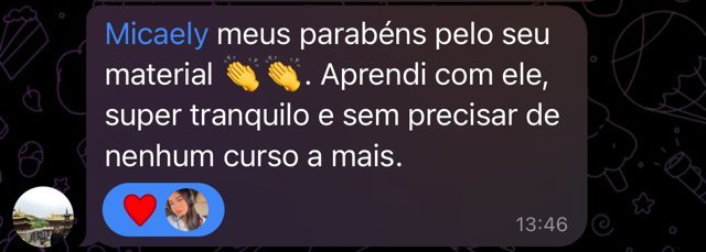 Print de depoimento de aluno(a) sobre os resumos