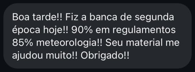 Print de depoimento de aluno(a) sobre os resumos