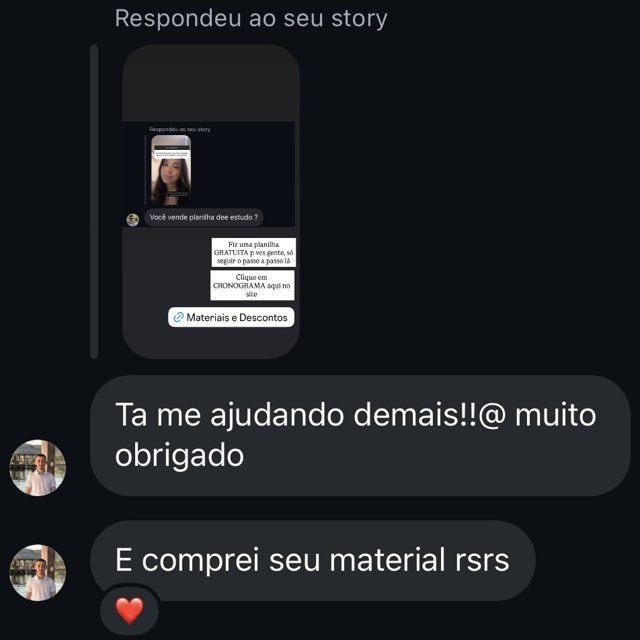 Print de depoimento de aluno(a) sobre os resumos