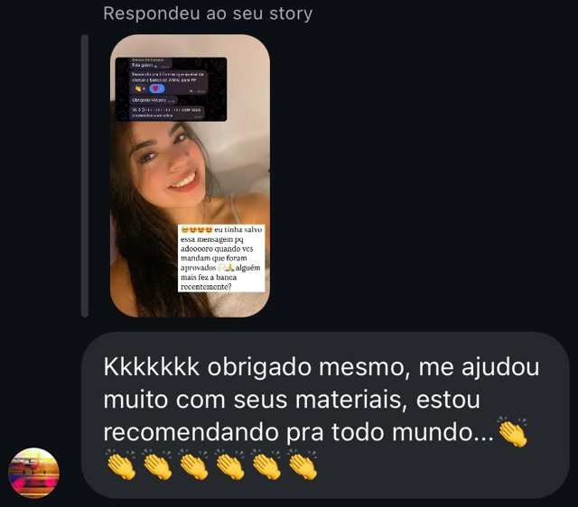 Print de depoimento de aluno(a) sobre os resumos
