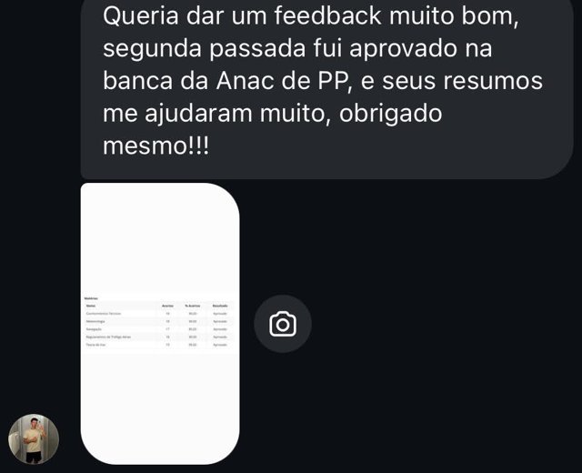 Print de depoimento de aluno(a) sobre os resumos