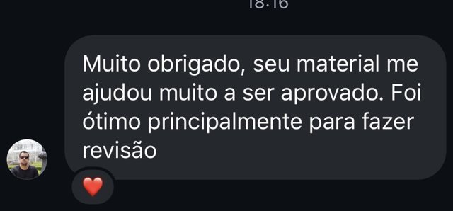 Print de depoimento de aluno(a) sobre os resumos